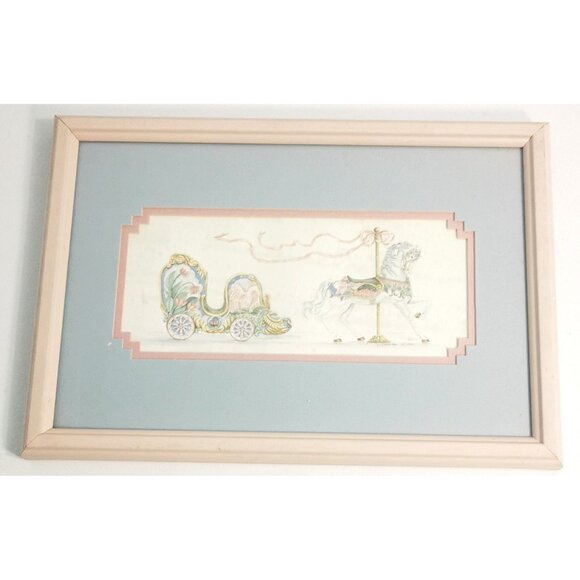 Art Prints Vintage Judy F  Faucher Carousel Horse Carriage Prints  1990 Signed - Picture 14 of 16